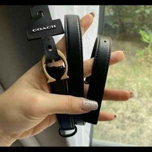 Authentic COACH NWT Signature Buckle Belt, 18 Mm In Black-size small